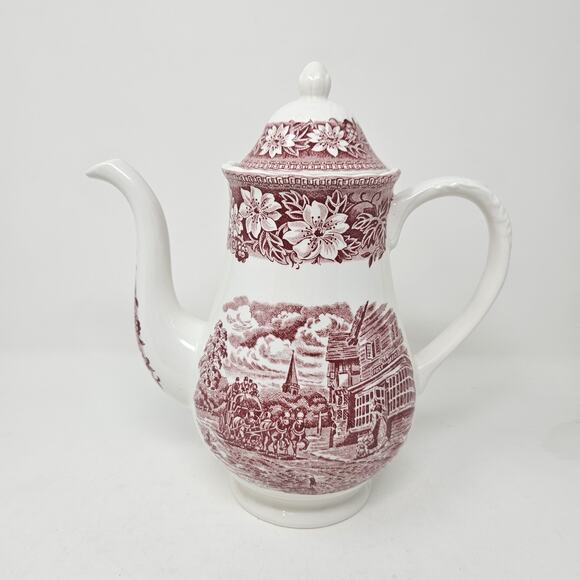 Teapot Coaching Taverns White Red by Royal Tudor - Picture 2 of 6